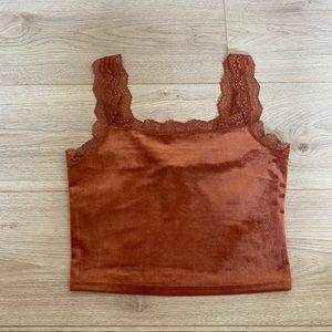 Sale Forever 21 lace trim velvet cami 5$